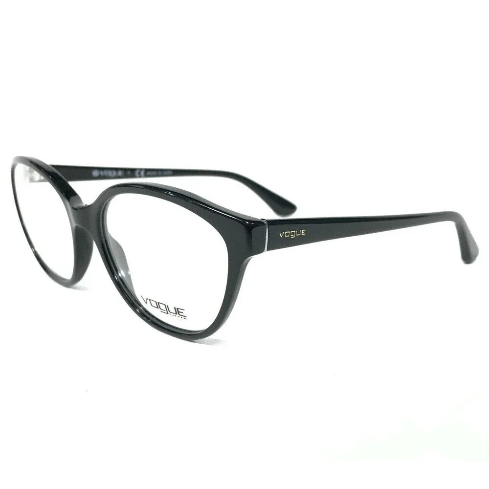 Vogue Eyeglasses Frames VO2764 W44 Black Round Side Logos 54-17-140